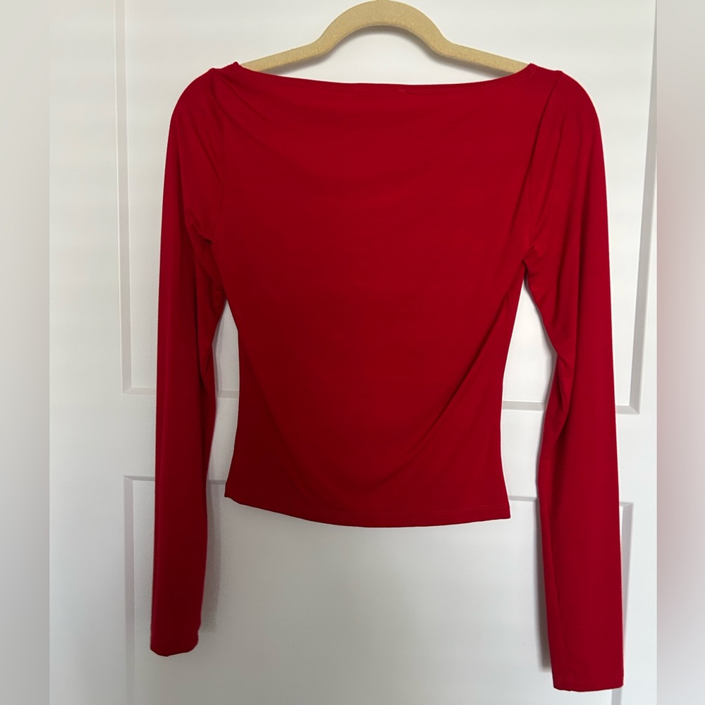 Reformation Wiley Knit Top XS in Lipstick Red EUC - Picture 4 of 6